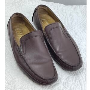 Harry's of London Brown Leather Driving Preppy 80s Slip On Mocs US 9.5